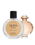 Two perfume bottles with 'Dupes & Co.' branding on a white background